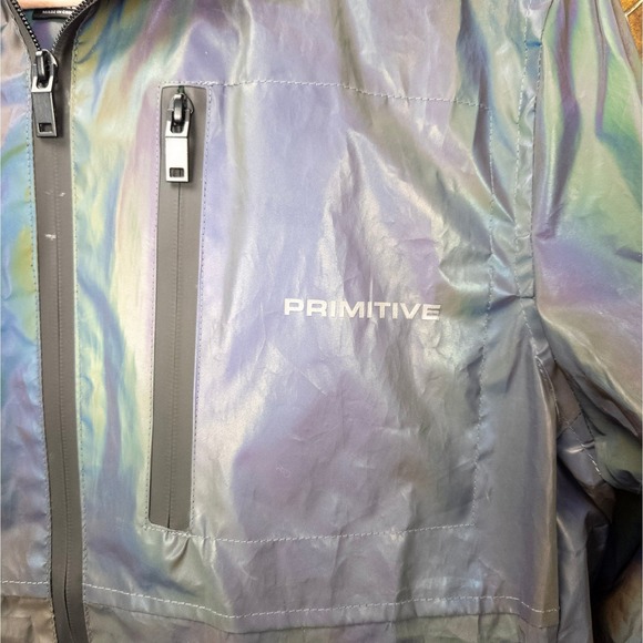 Reflective Iridescent Rain Jacket Tech Shell Primitive Y2K Streetwear Small Fit - Picture 7 of 9